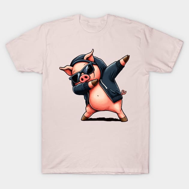 Pig Dabbing Dab Dance Funny Novelty T-Shirt by Africanob